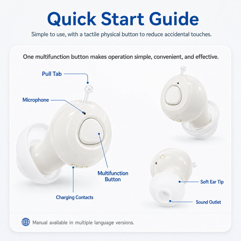 Simple to use WiseHear hearing aid